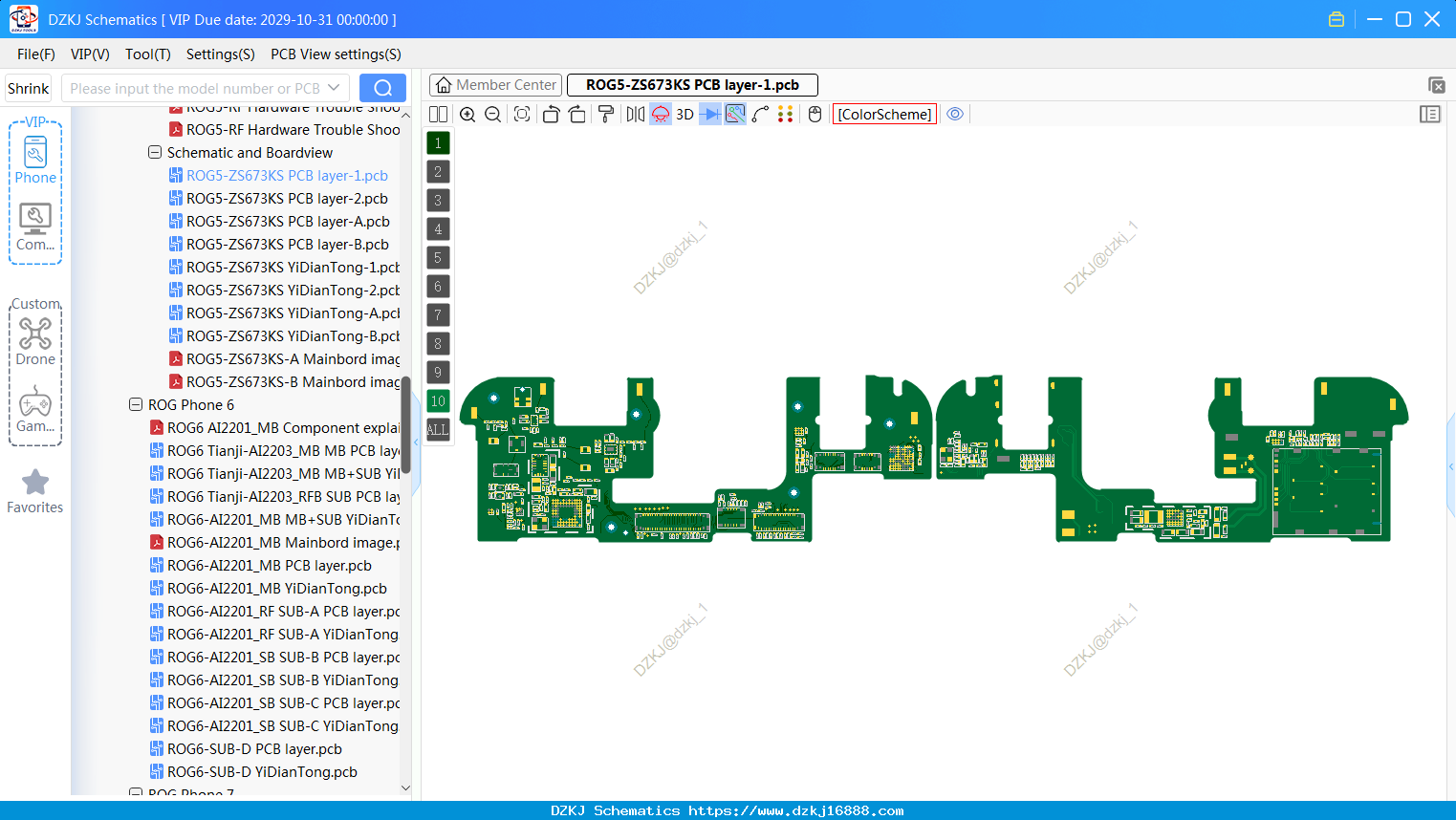 ASUS ROG5-ZS673KS PCB Layer-1